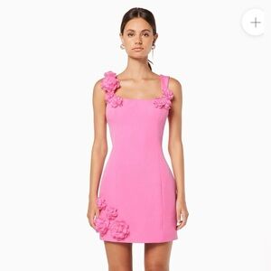 Elegant Pink Floral Women's Dress